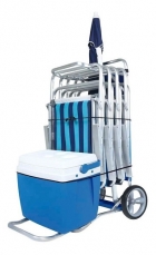 Carrinho De Praia Alumínio C/ Suporte De Caixa Térmica - Mor